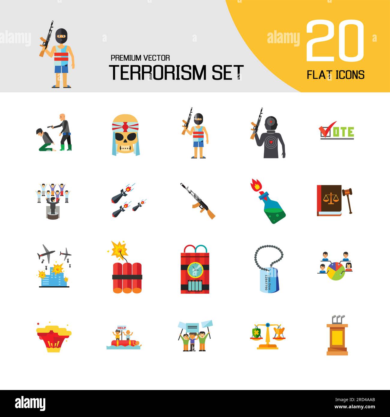 Terrorism Icon Set Stock Vector Image & Art - Alamy