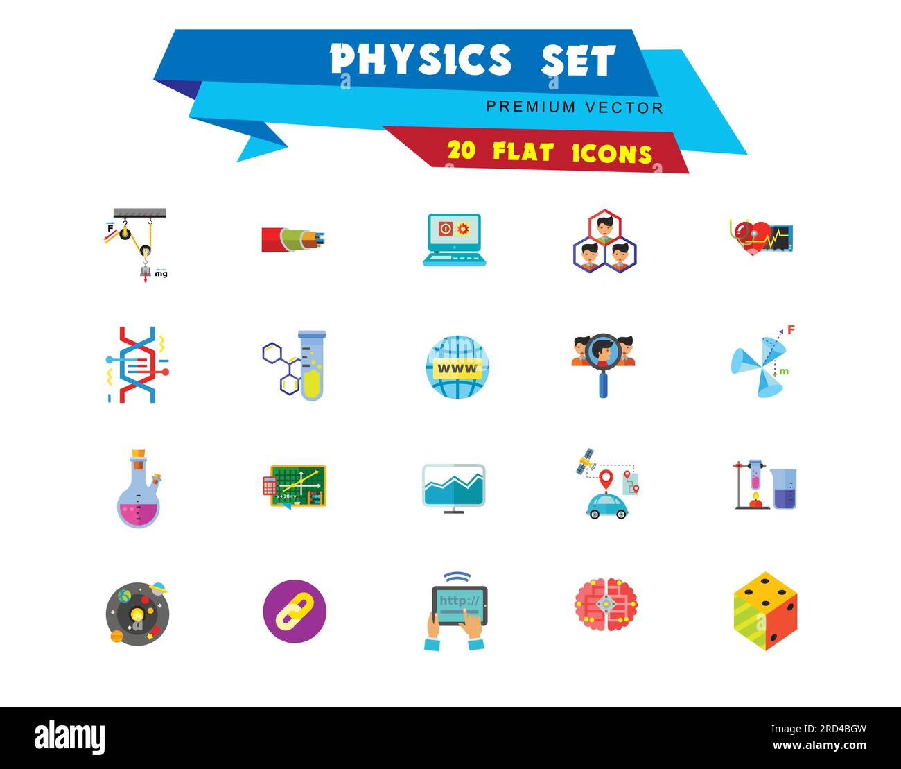 Physics Icon Set Stock Vector Image & Art - Alamy