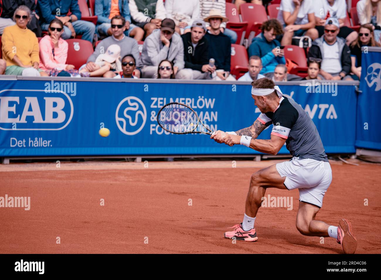 Båstad, Sweden. 07 18 2023. Alexander Zverev against Alex Molcan in the first round of the Nordea Open. Alexander Zverev won. Daniel Bengtsson Stock Photo