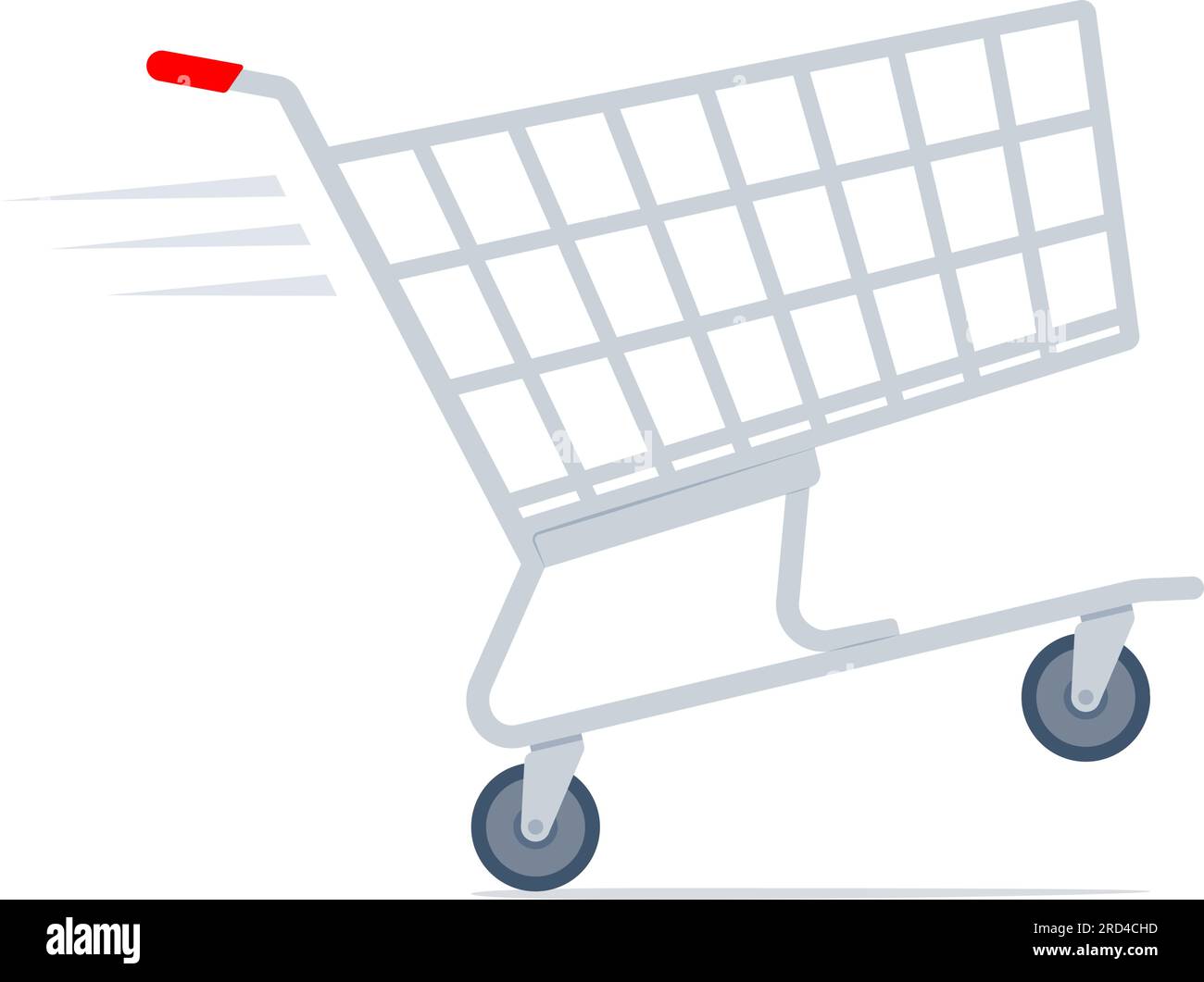 Empty supermarket trolley isolated, grocery shopping and offers concept Stock Vector