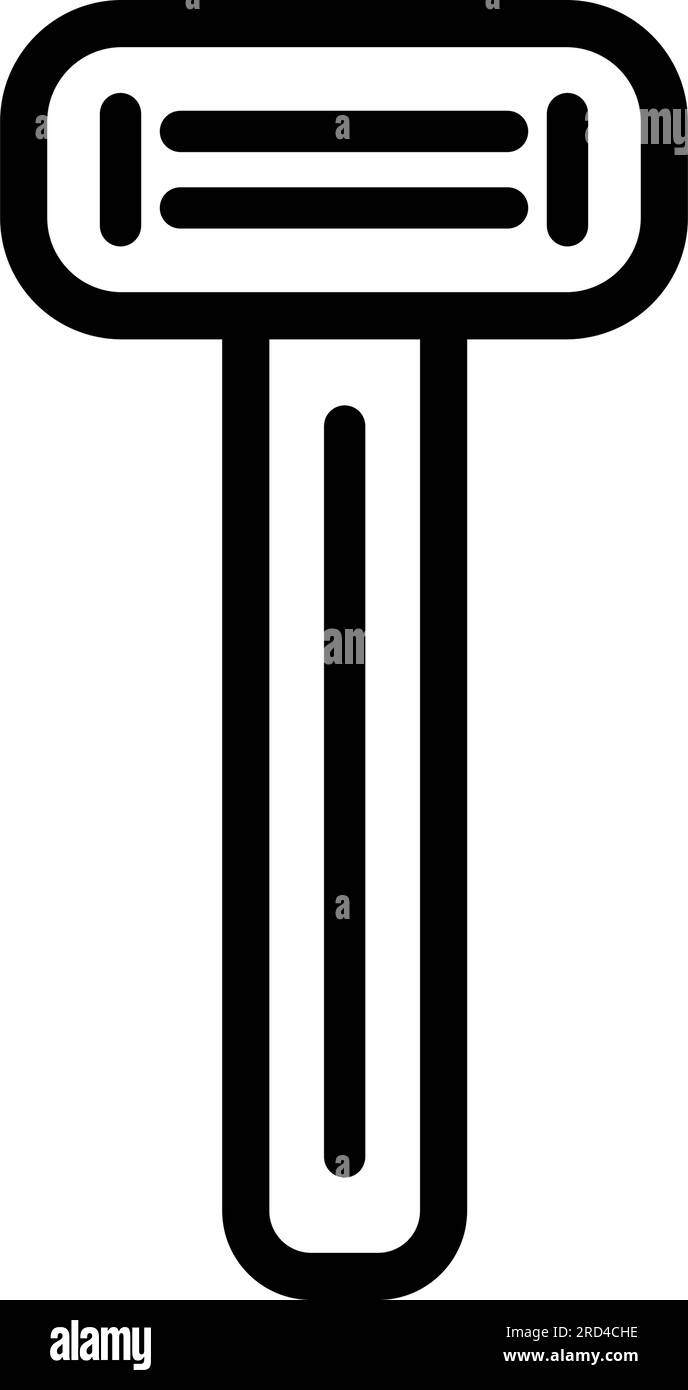 Shaving razor isolated outline icon. Vector illustration shaver on