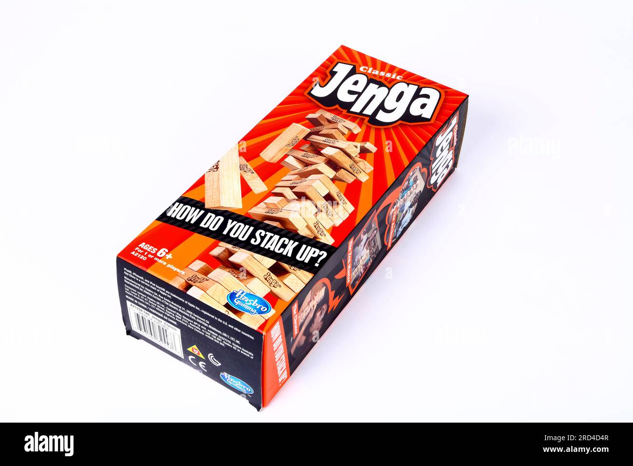 Classic Jenga wood block game Stock Photo Alamy