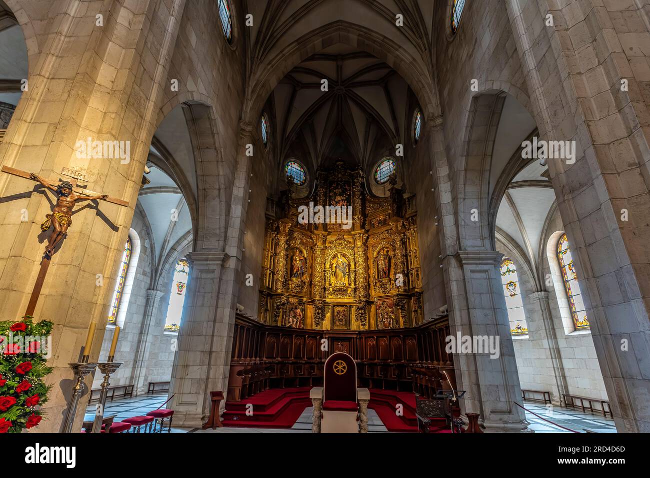 Inside Cathedral de Nuestra Senióra de la Asuncion de Santander, Cantabria, Spain. Stock Photo