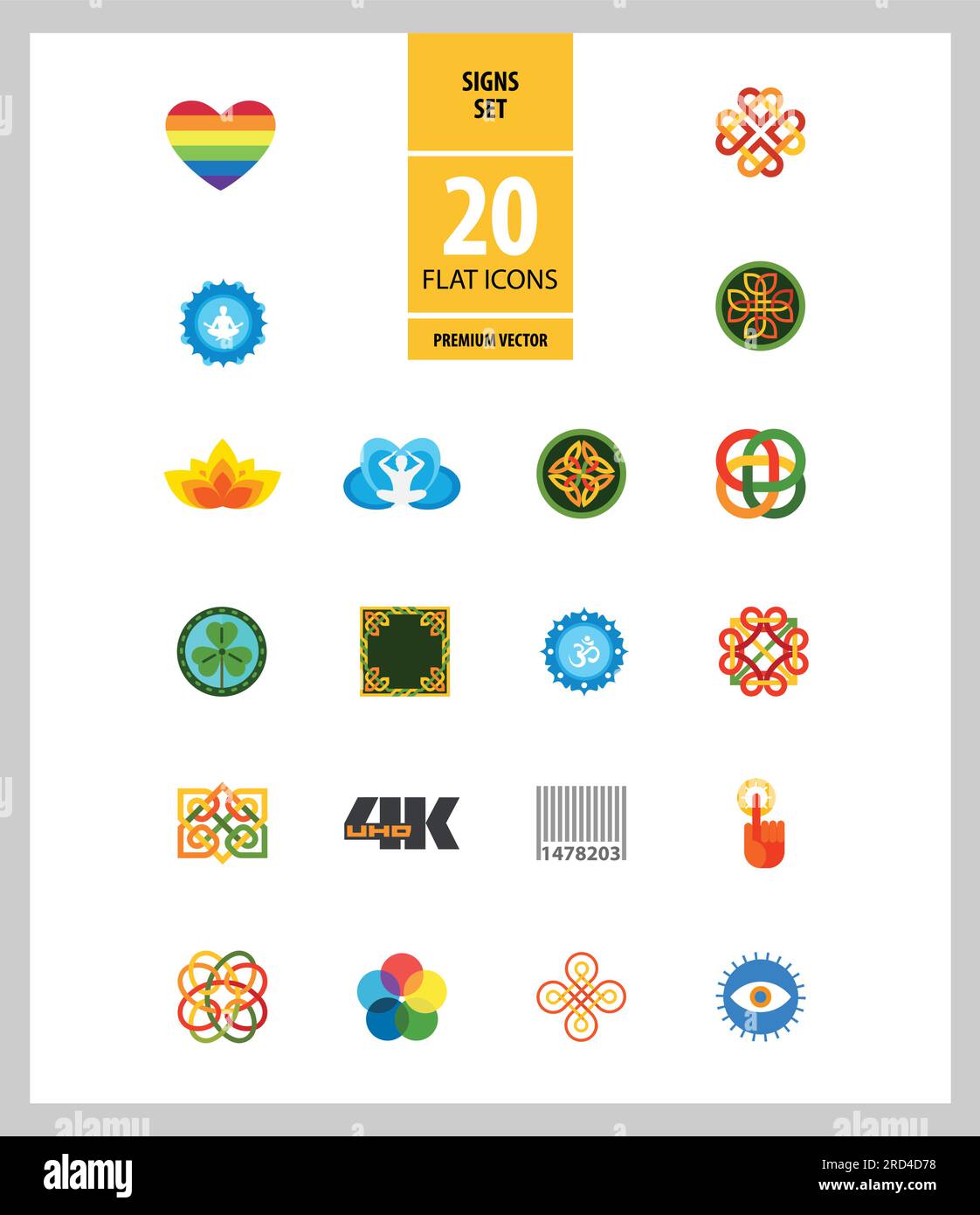 Signs flat icons set Stock Vector Image & Art - Alamy