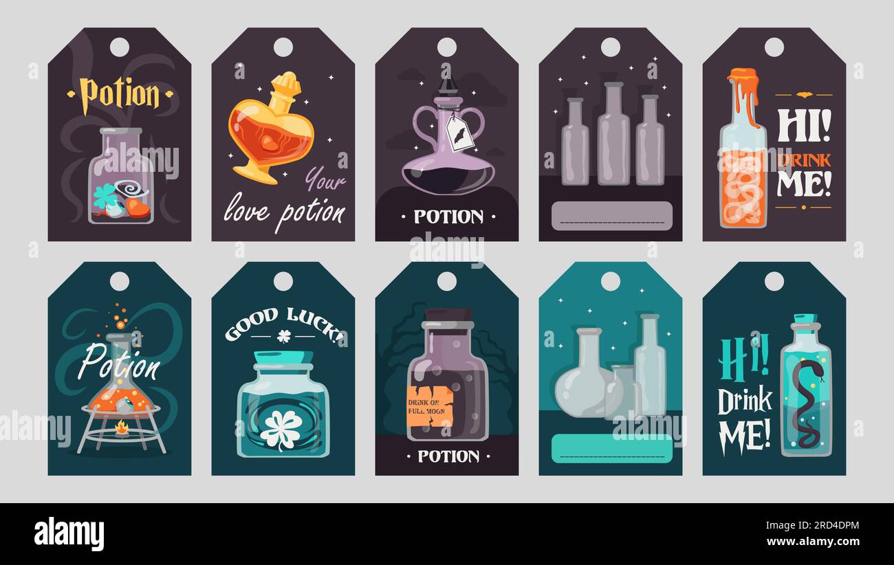 Potion tags set Stock Vector