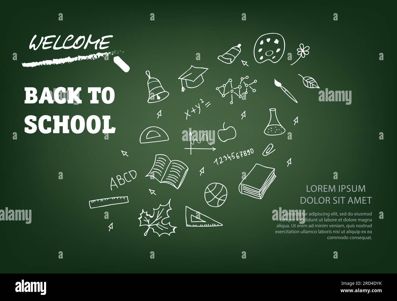Welcome back to school lettering, chalk line Stock Vector Image & Art ...