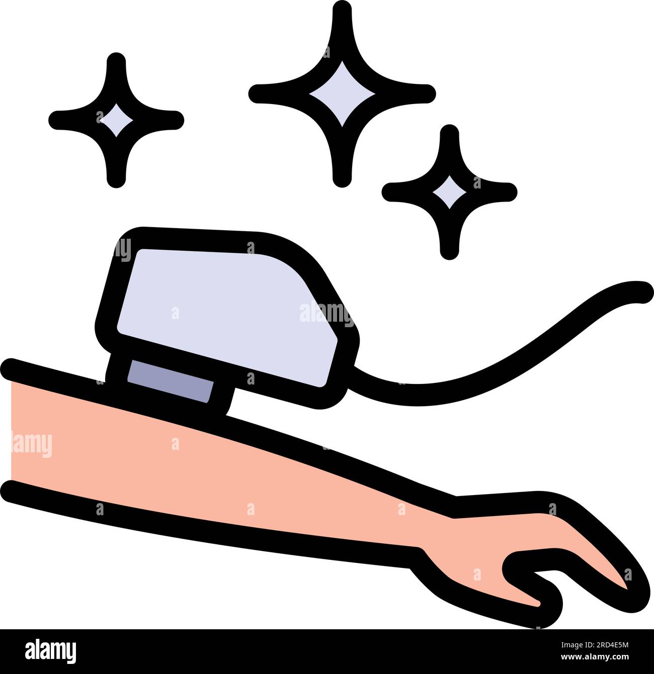 Laser hair epilation icon. Laser hair depilator vector icon for web