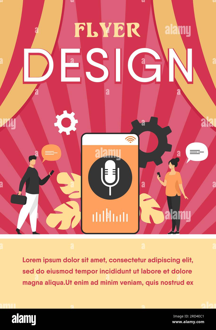 People using voice assistant app on smartphone Stock Vector