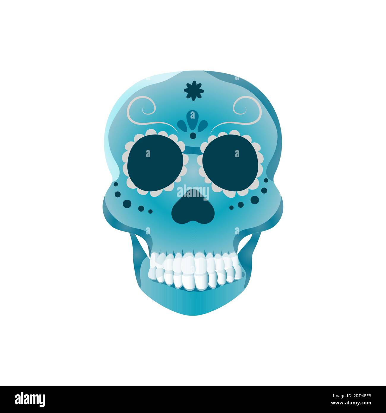 Day of the dead skull blue vector muerte. Vector illustration Dia de los muertos Stock Vector