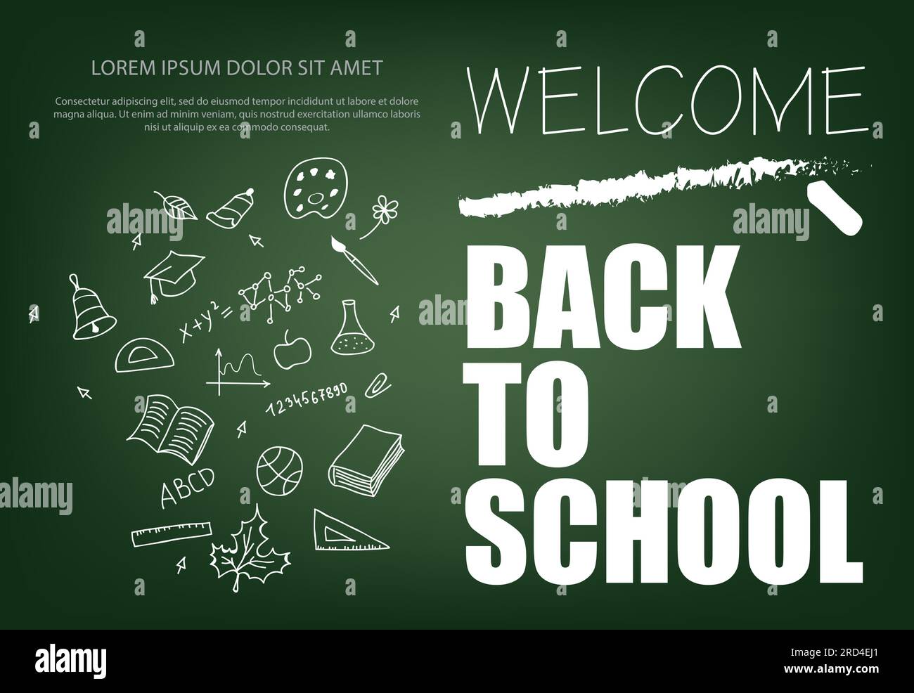 Welcome back to school lettering with chalk line Stock Vector Image ...