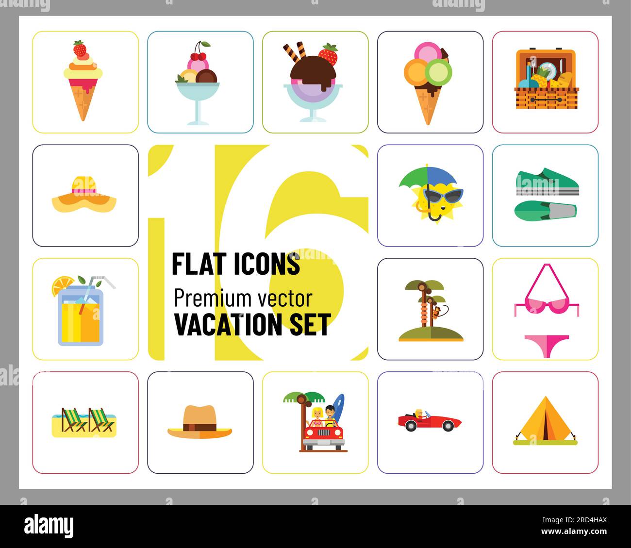 Vacation Icon Set Stock Vector Image & Art - Alamy