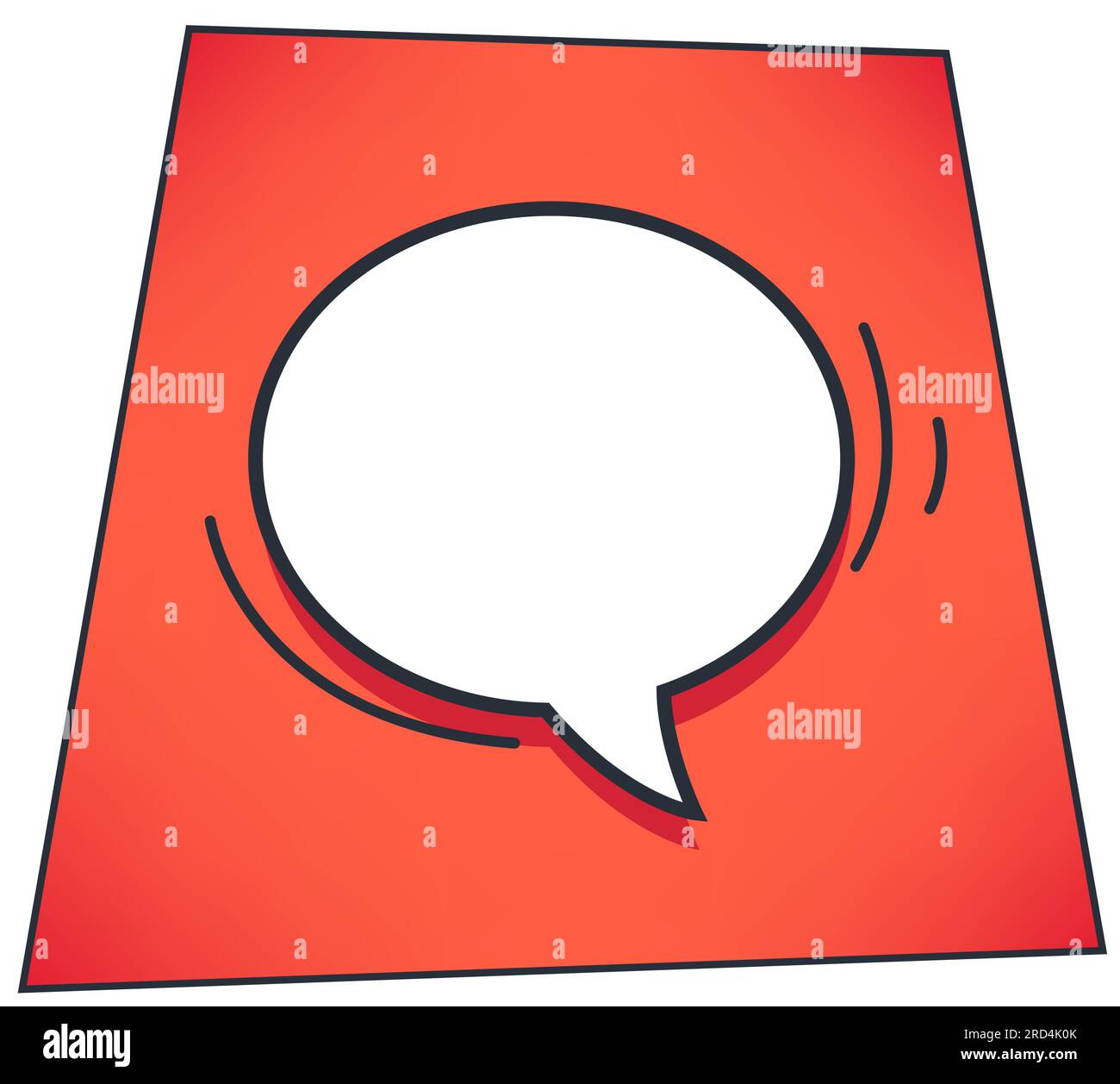 Thought or dialog bubble, message cloud on red Stock Vector