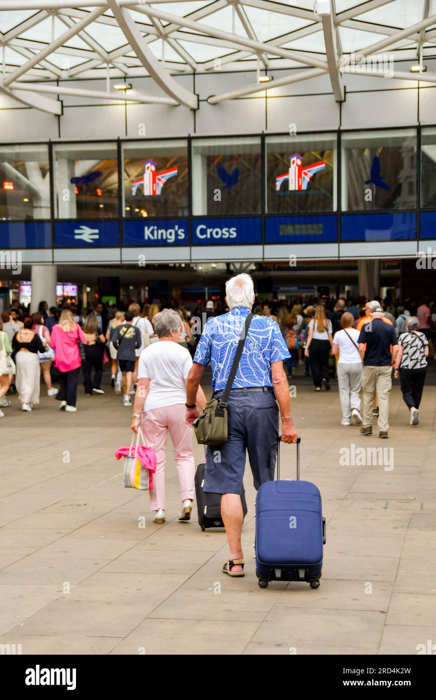London, England, UK 27 June 2023 Person entering King's Cross