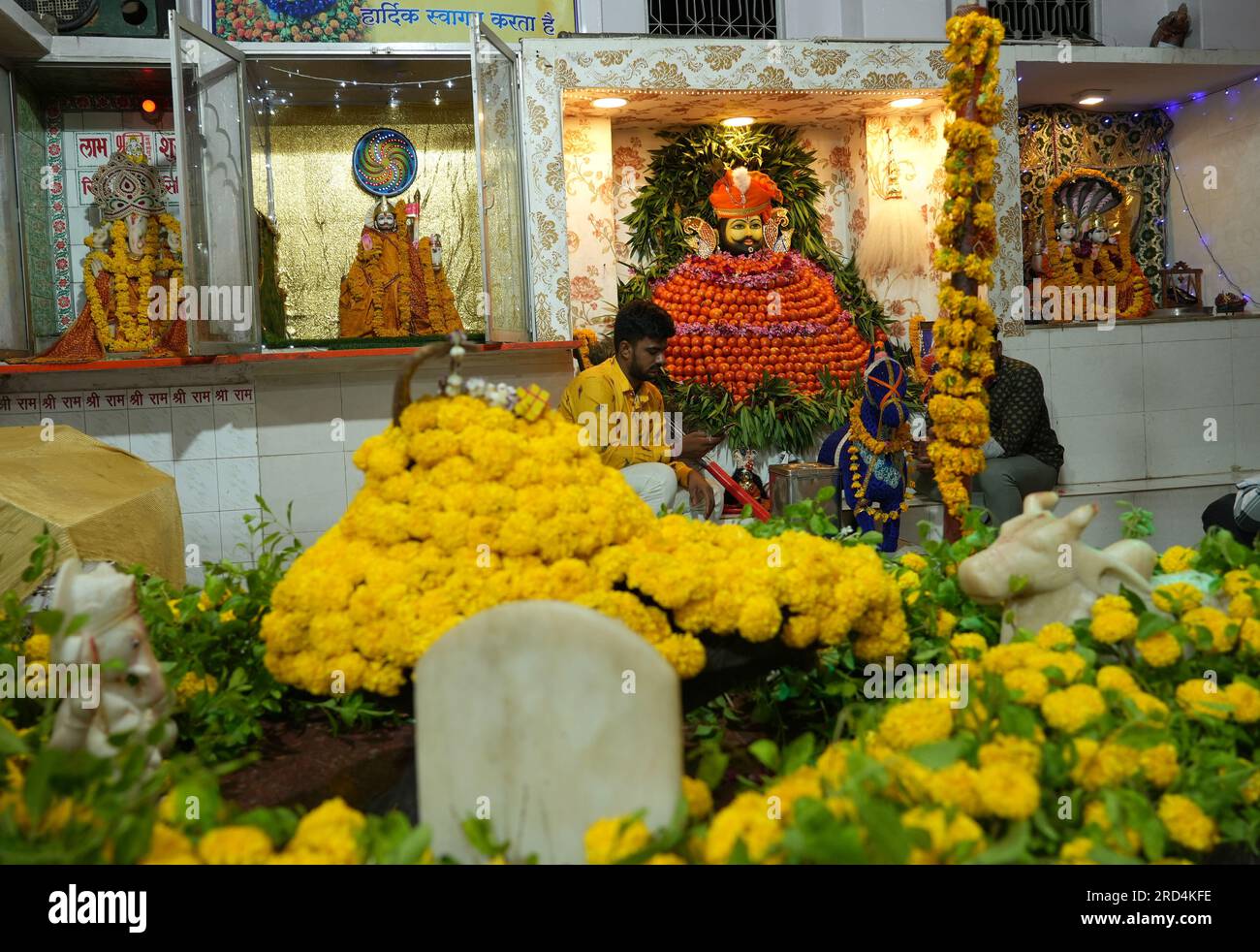 Beawar Rajasthan India July 17 2023 Idol Of Hindu God Khatu Shyam beawar-rajasthan-india-july-17-2023-idol-of-hindu-god-khatu-shyam
