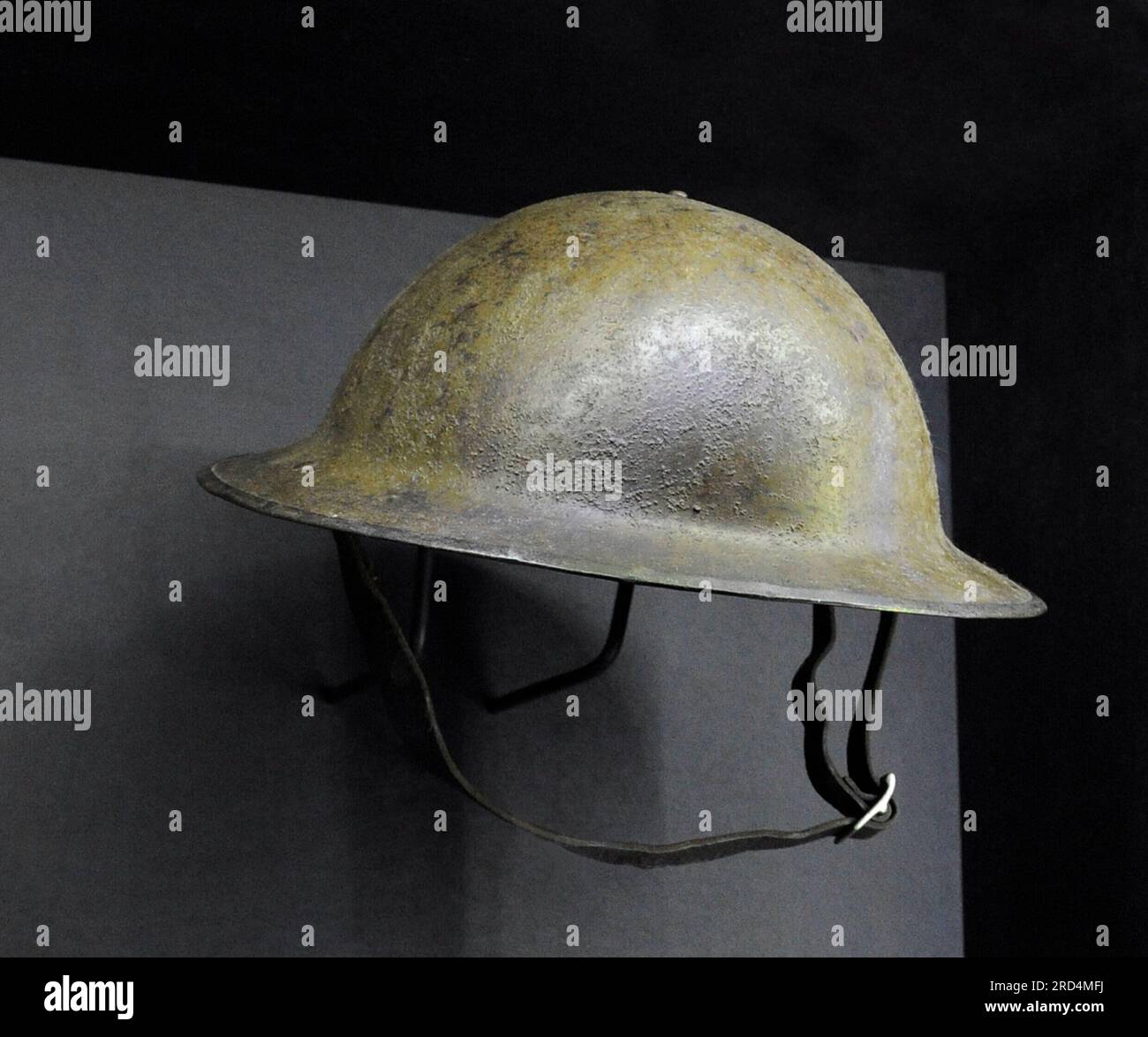 First World War (1914-1918). British army Brodie helmet, model 1915. Latvian War Museum. Riga. Stock Photo