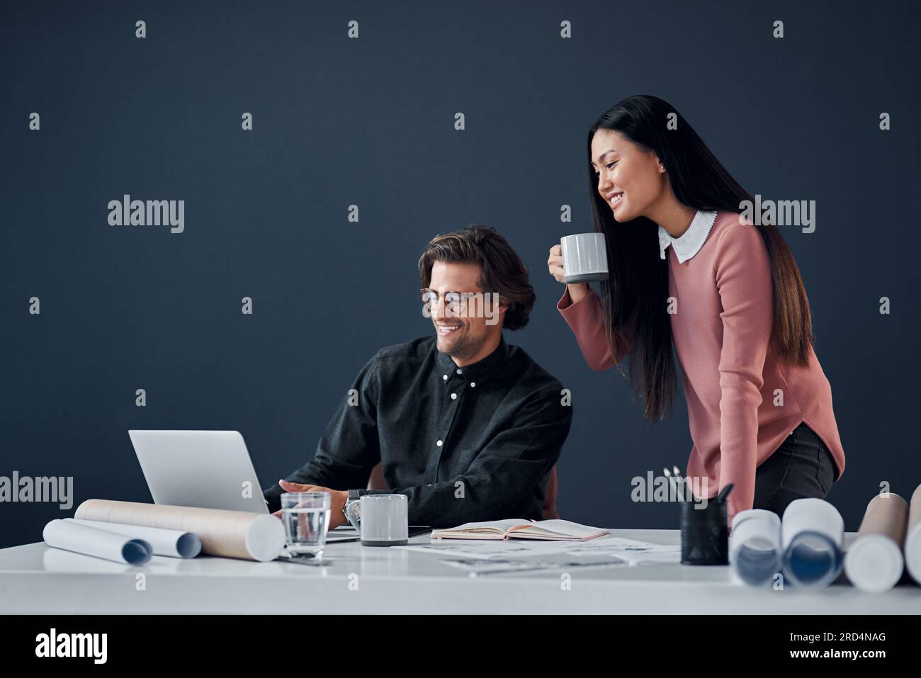 How do you like the look of that. Shot of two young architects going ...