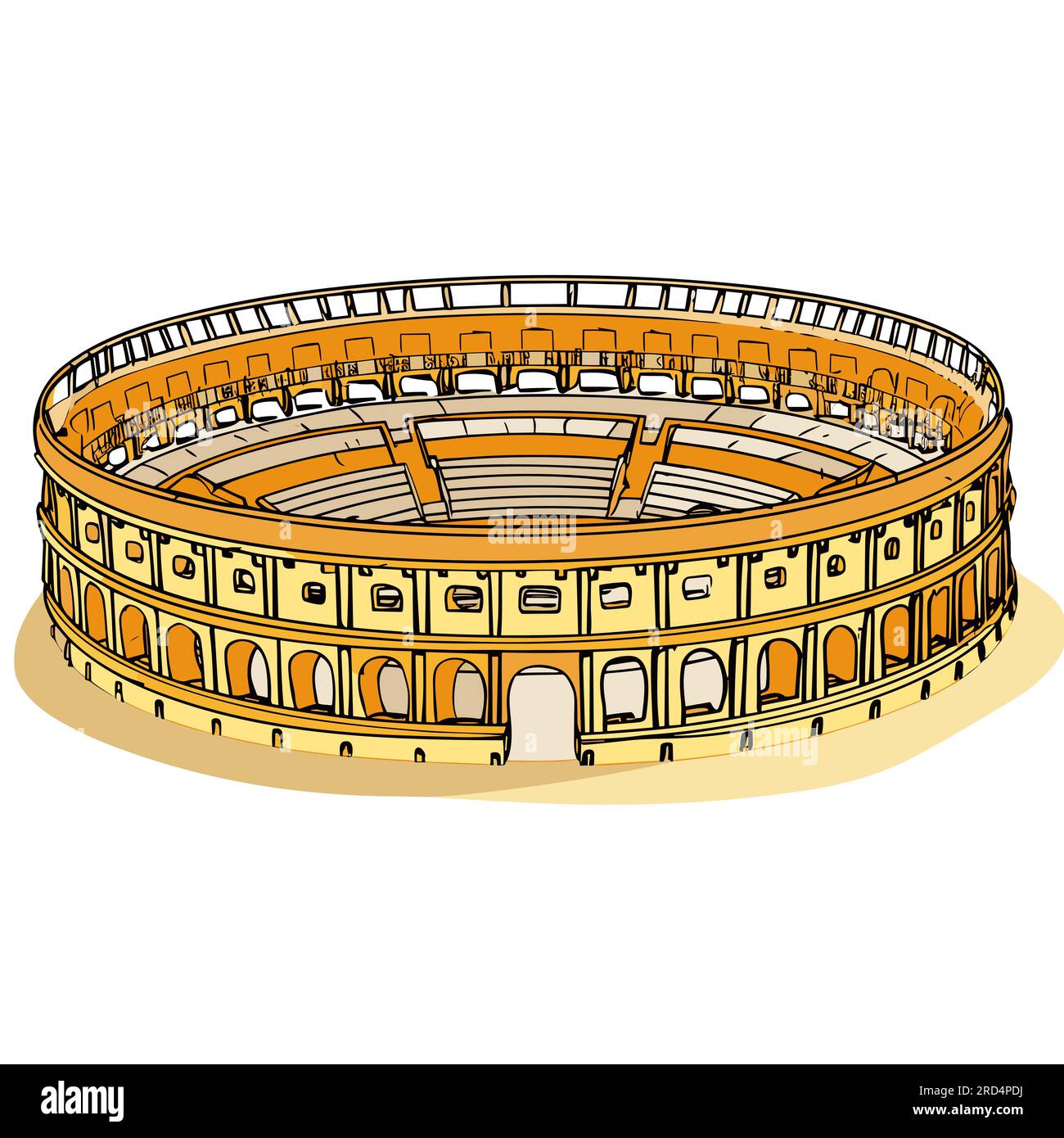 Colosseum. Colosseum hand-drawn comic illustration. Vector doodle style ...