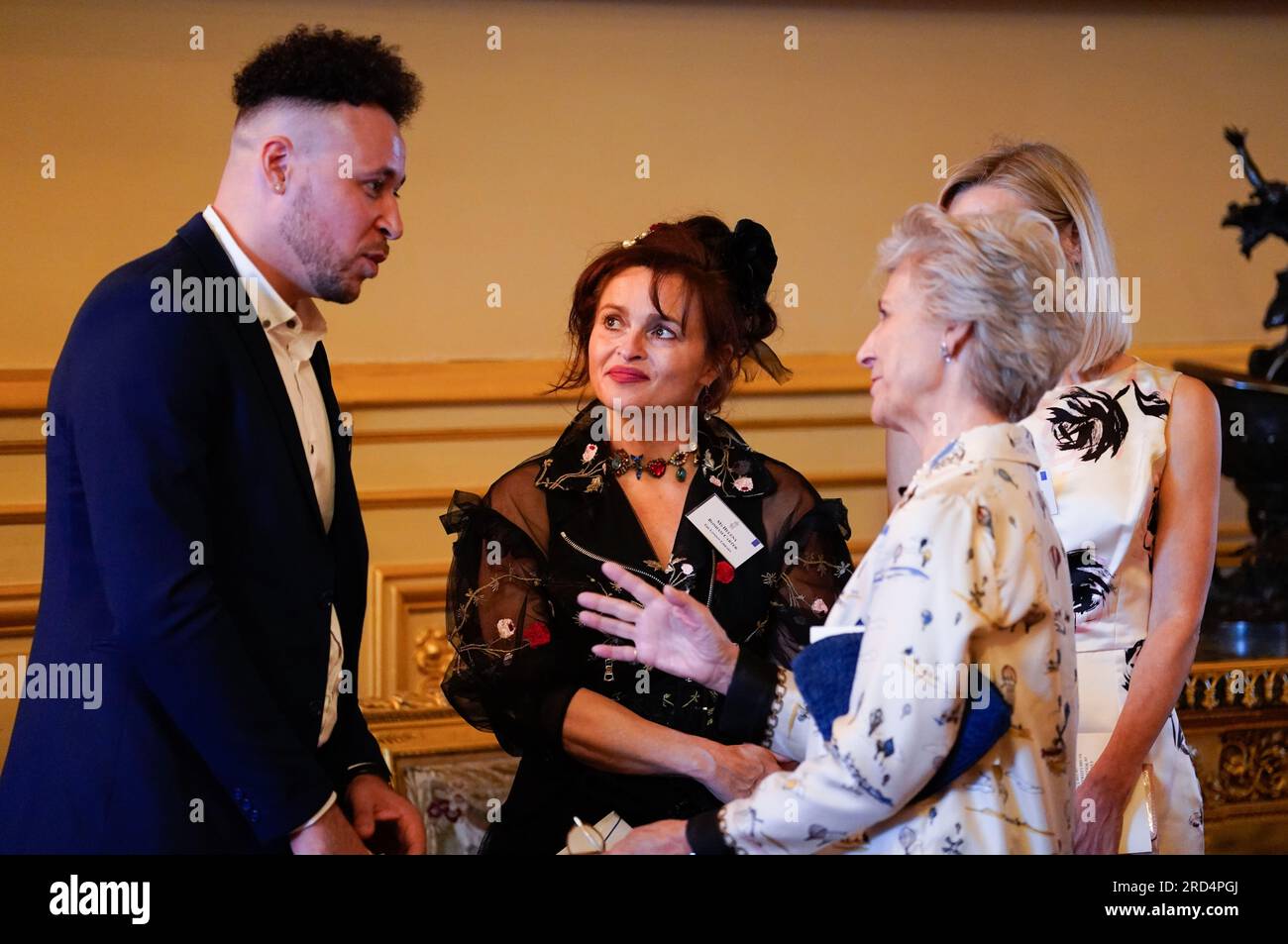 The Duchess of Gloucester meets with Connor Allen and Helena Bonham ...