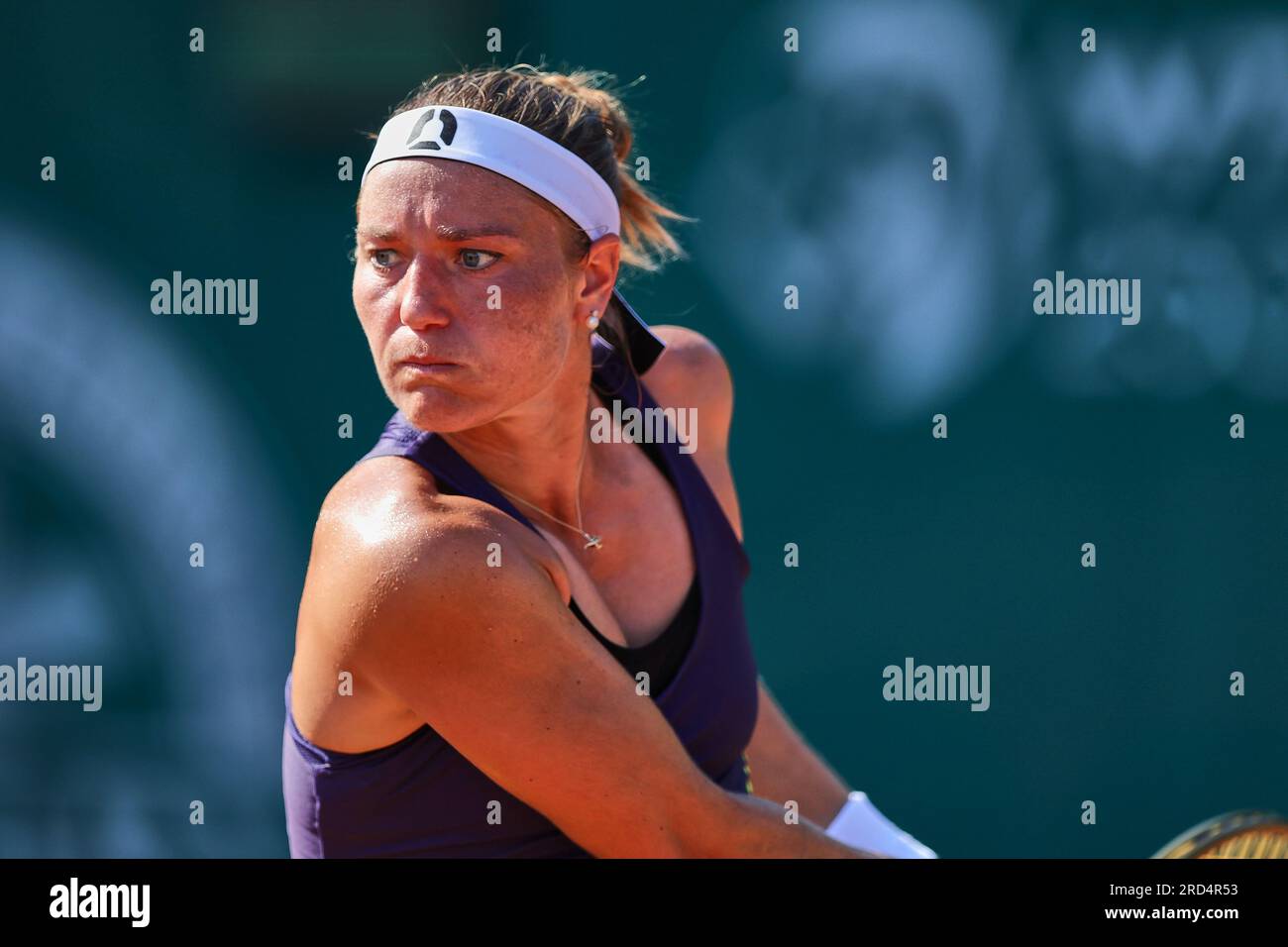 Budapest, Central Hungary, Hungary. 18th July, 2023. KATERYNA VOLODKO of Ukraine in action during the HUNGARIAN GRAND PRIX - Budapest - Womens Tennis, WTA250 (Credit Image: © Mathias Schulz/ZUMA Press Wire) EDITORIAL USAGE ONLY! Not for Commercial USAGE! Credit: ZUMA Press, Inc./Alamy Live News Stock Photo