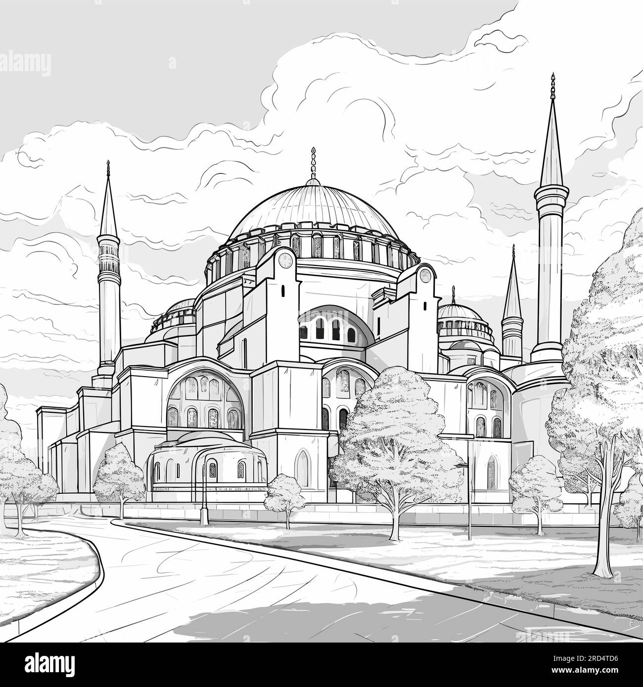Hagia Sophia. Hagia Sophia handdrawn comic illustration. Vector doodle