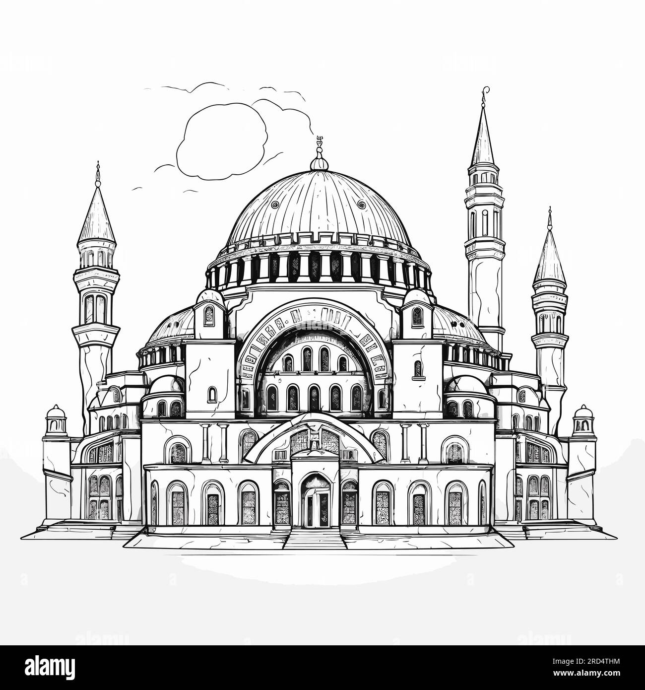 Hagia Sophia. Hagia Sophia handdrawn comic illustration. Vector doodle