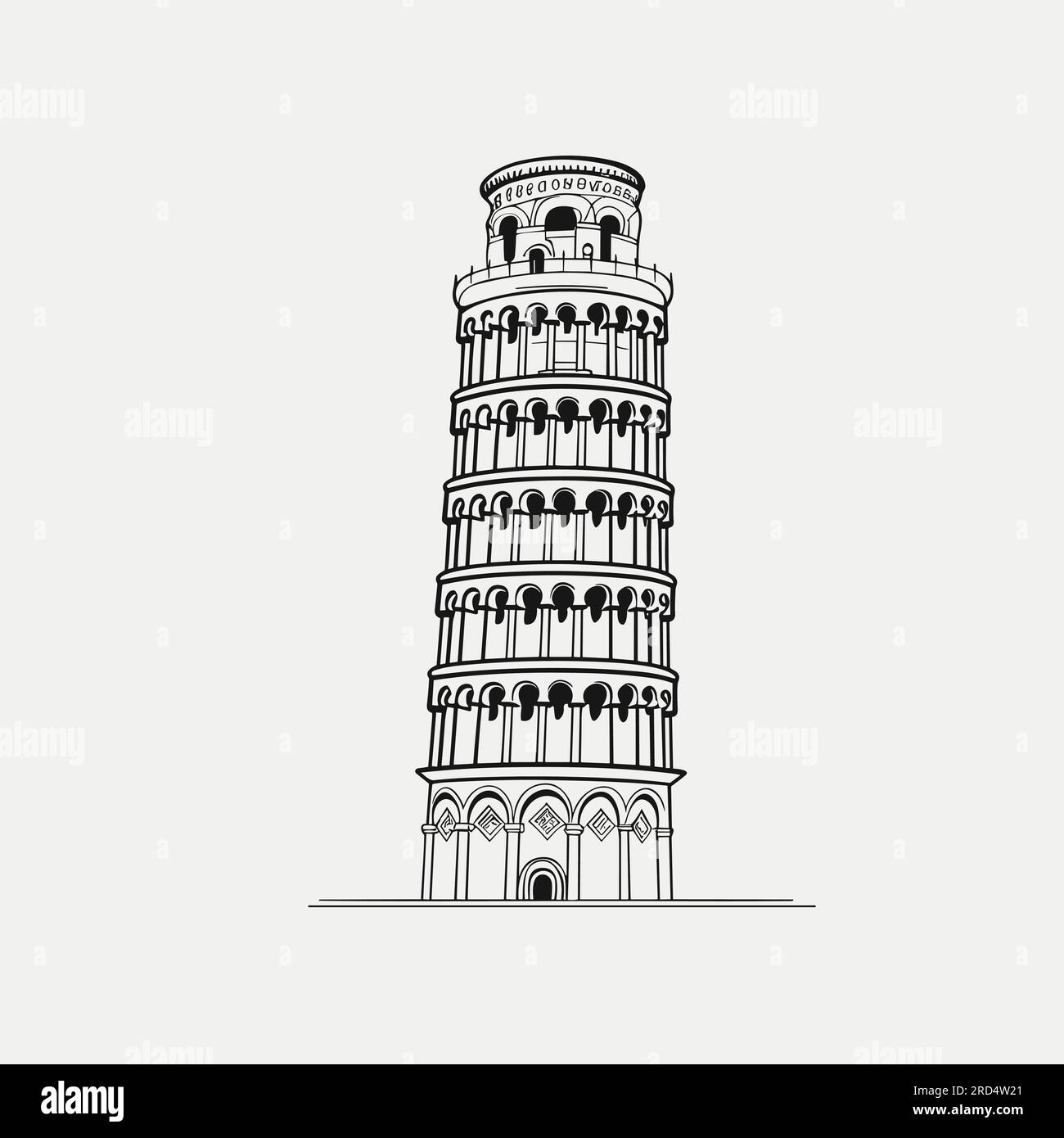 Leaning tower of Pisa. Leaning tower of Pisa hand-drawn comic ...