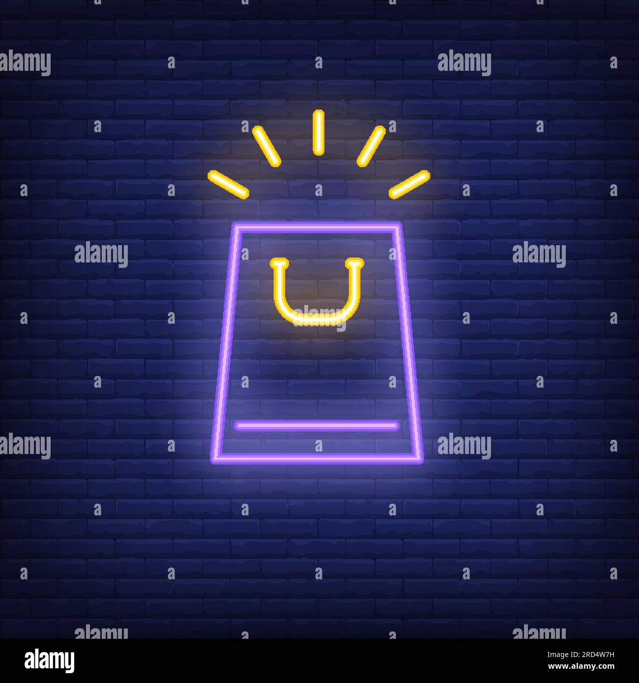Shopping bag neon sign Stock Vector Image & Art Alamy