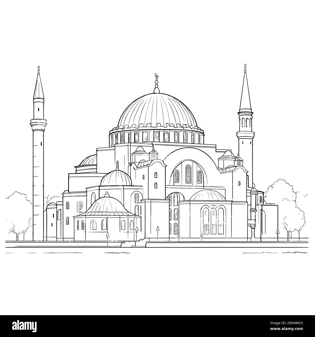 Hagia Sophia. Hagia Sophia handdrawn comic illustration. Vector doodle