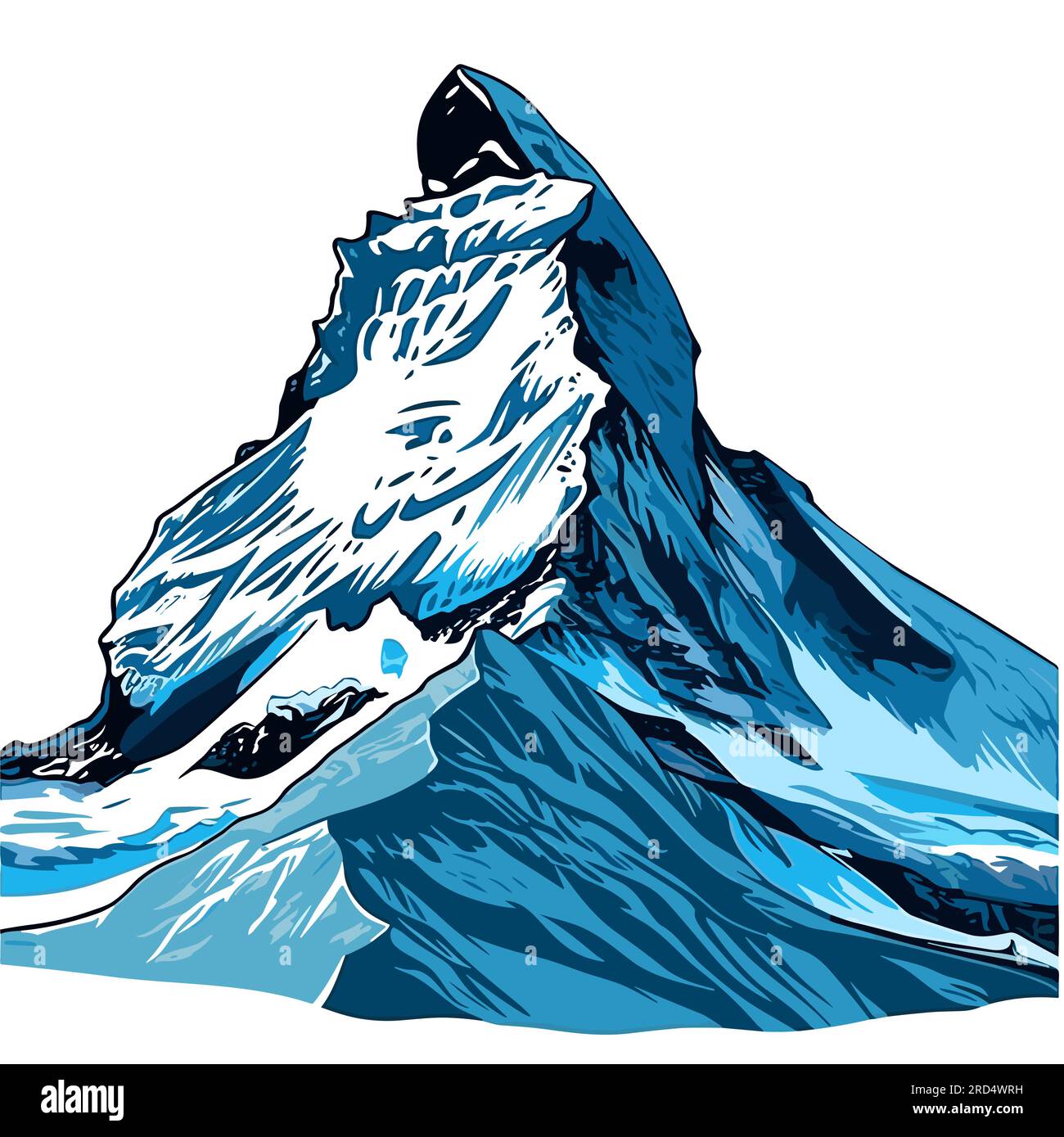 Matterhorn. Matterhorn handdrawn comic illustration. Vector doodle