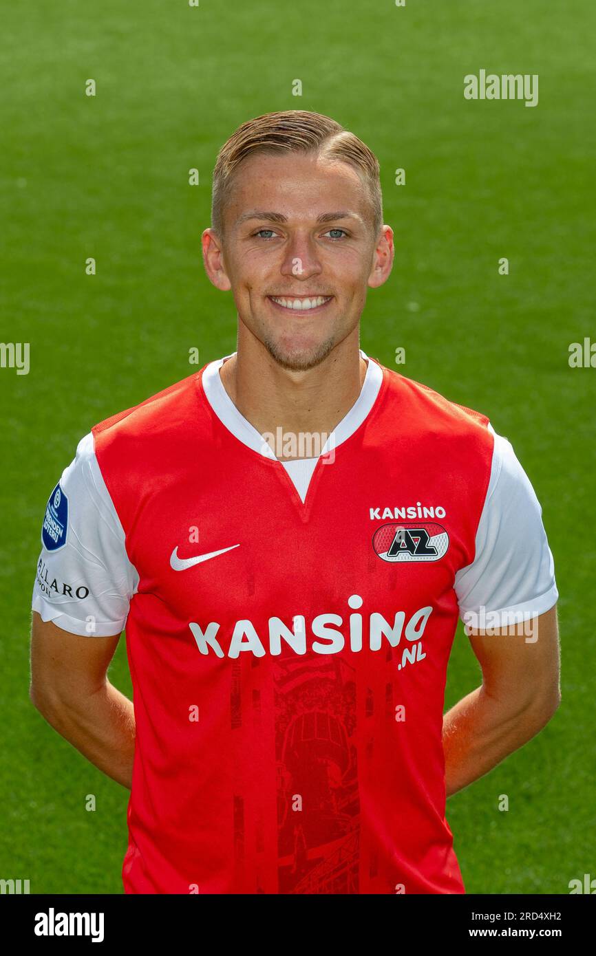 WIJDEWORMER - Jesper Karlsson of AZ during the AZ Alkmaar Photo Press Day at the AFAS training complex on July 18, 2023 in Wijdewormer, the Netherlands. AP | Dutch Height| ED VAN DE POL Stock Photo