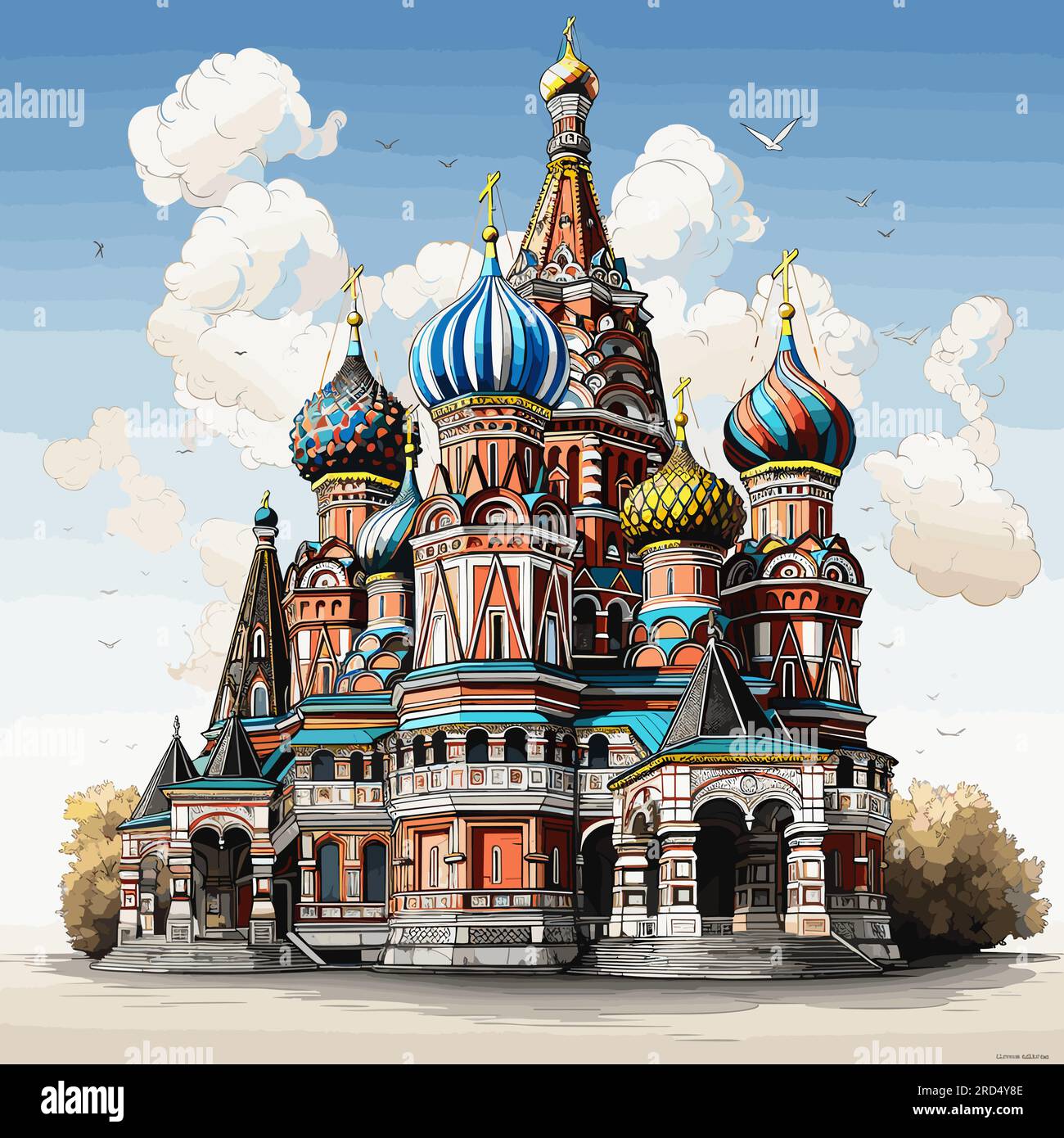 Cathedral of Vasily the Blessed. Saint Basil's Cathedral handdrawn