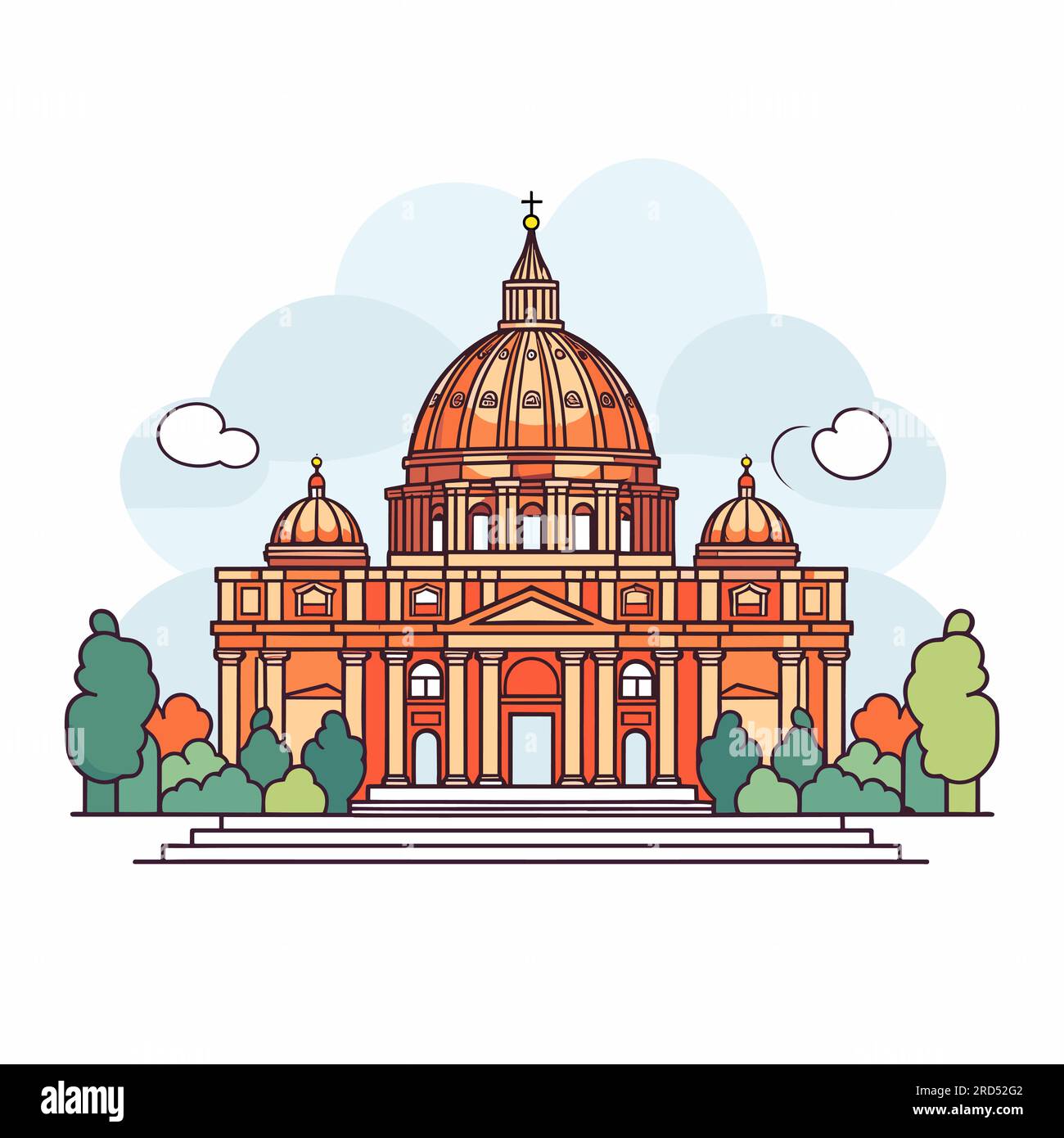 Vatican City Panorama Sketch, Monochrome Urban Cityscape Vector Artprint  Stock Vector Image & Art - Alamy