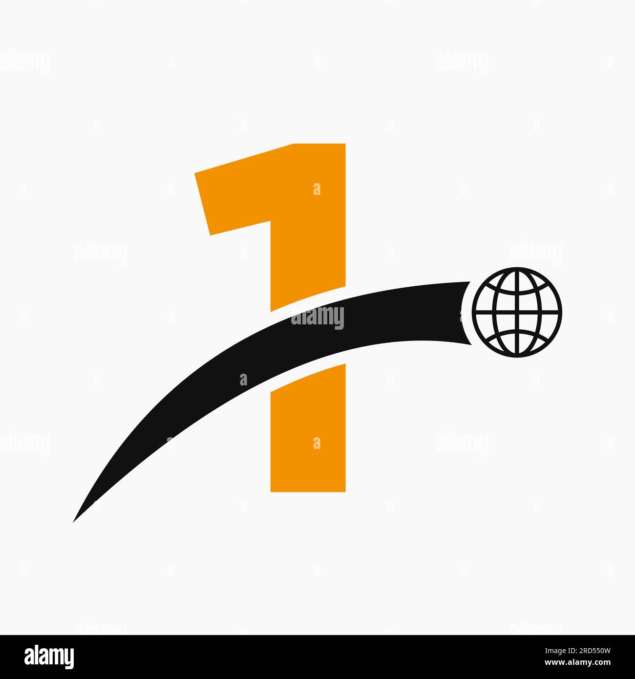 Letter 1 Logo Concept With Global World Icon Vector Template Stock ...