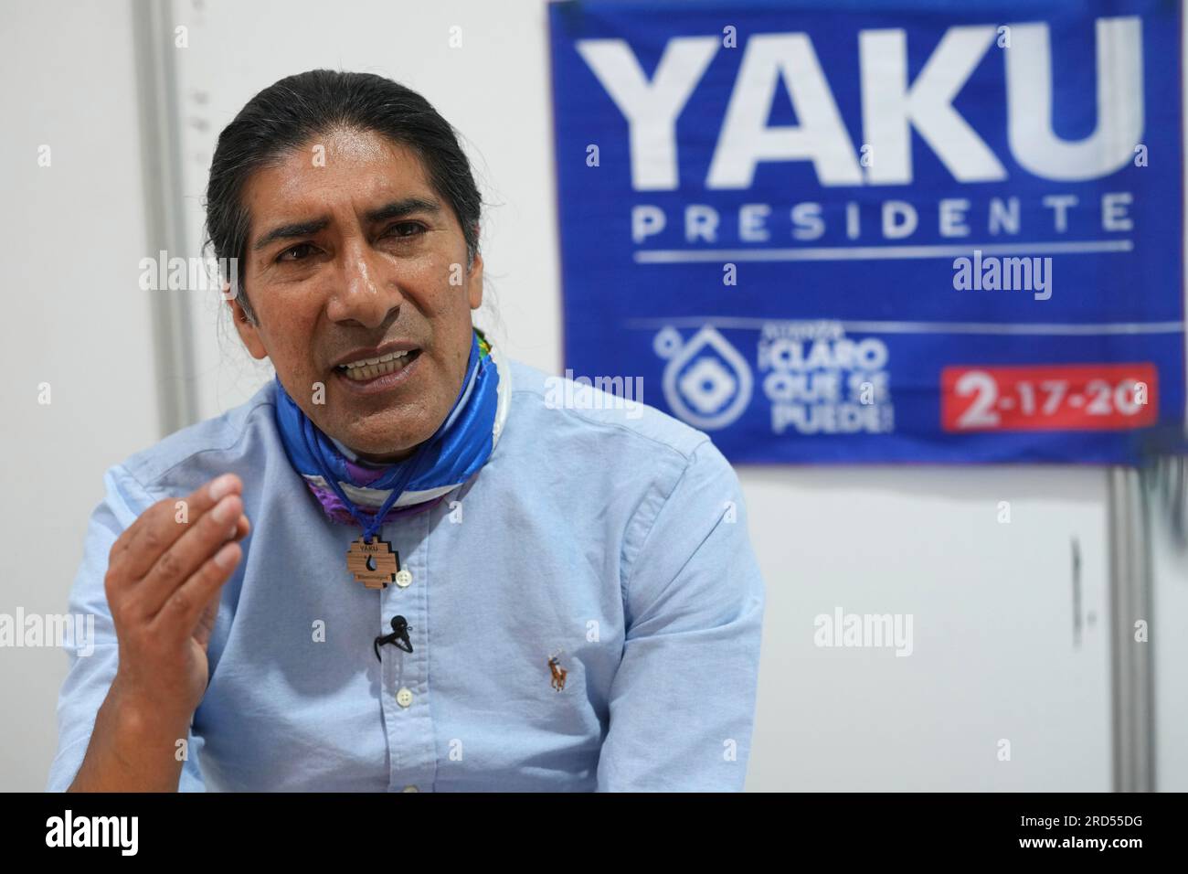 Yaku Perez, presidential candidate for the Claro Que Se Puede