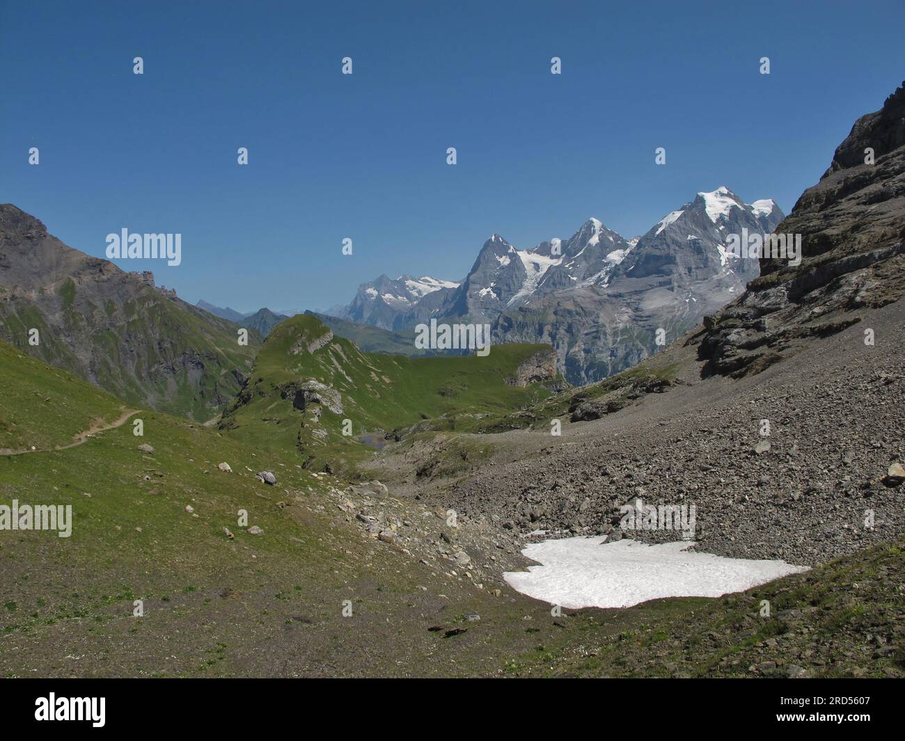 Famous Mountains Eiger, Monch And Jungfrau Stock Photo - Alamy