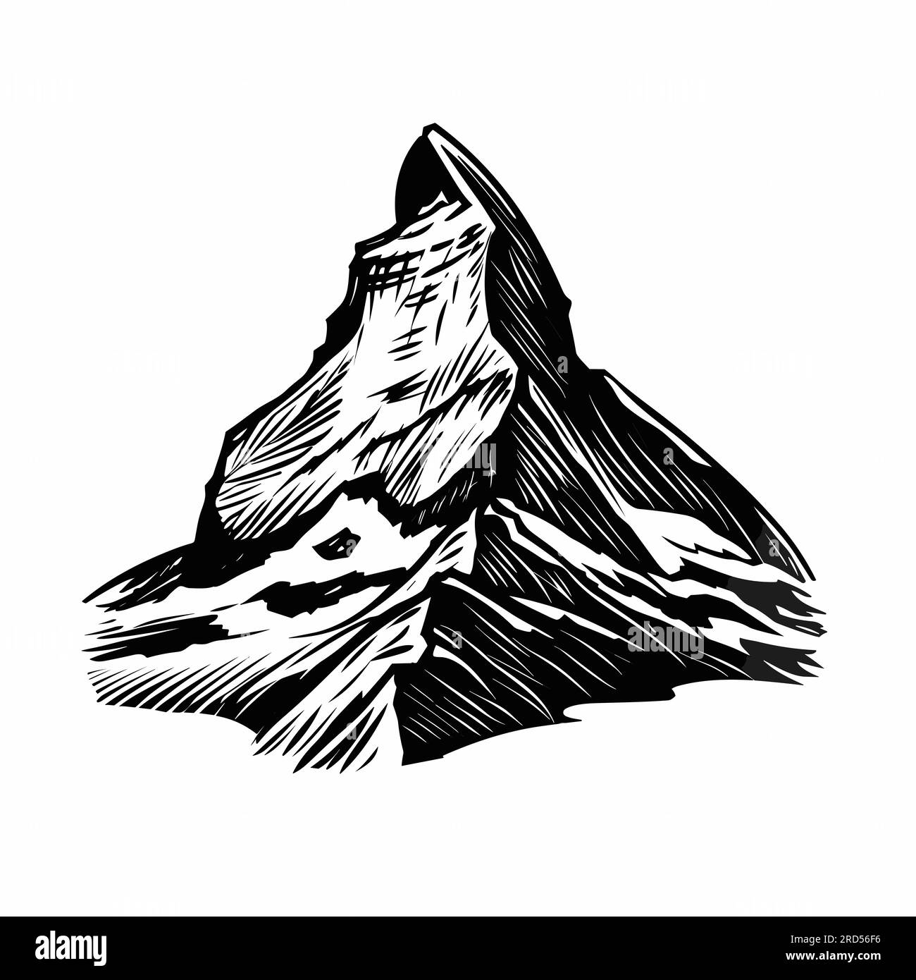 Matterhorn. Matterhorn hand-drawn comic illustration. Vector doodle ...