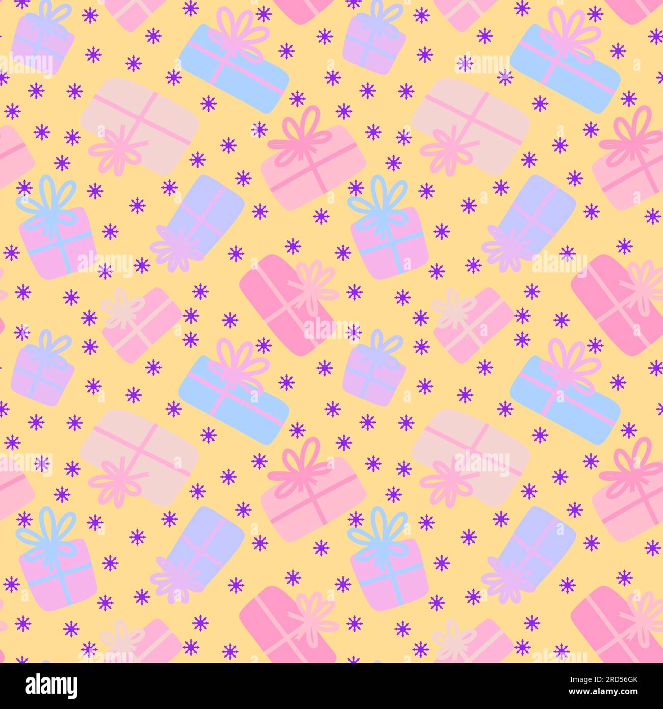 Festive gift box seamless pattern for wrapping paper and fabrics and ...