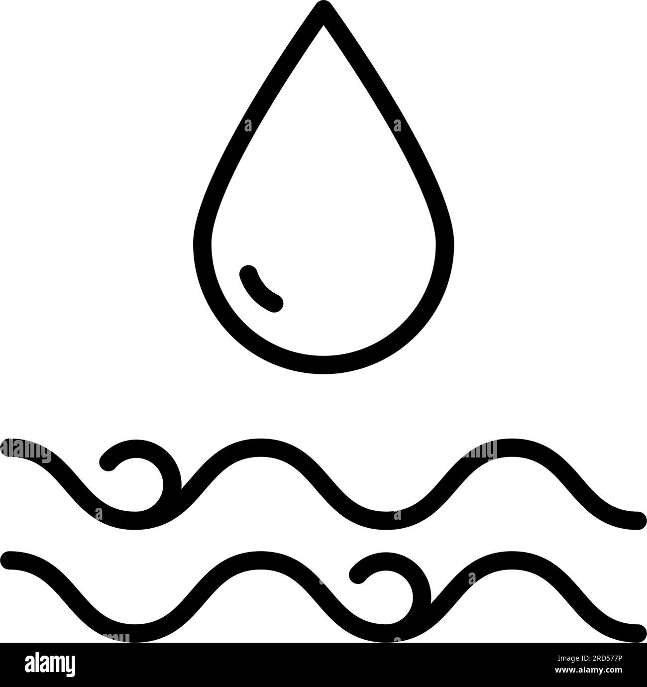 Simple water line icon. Stroke pictogram. Vector illustration isolated