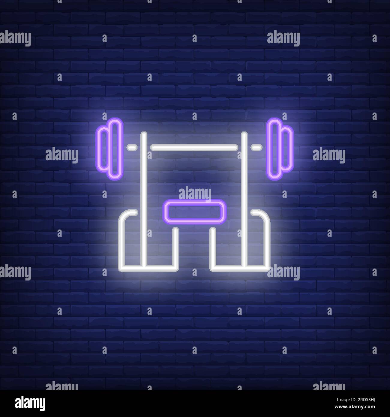Bench with barbell neon sign Stock Vector Image & Art Alamy