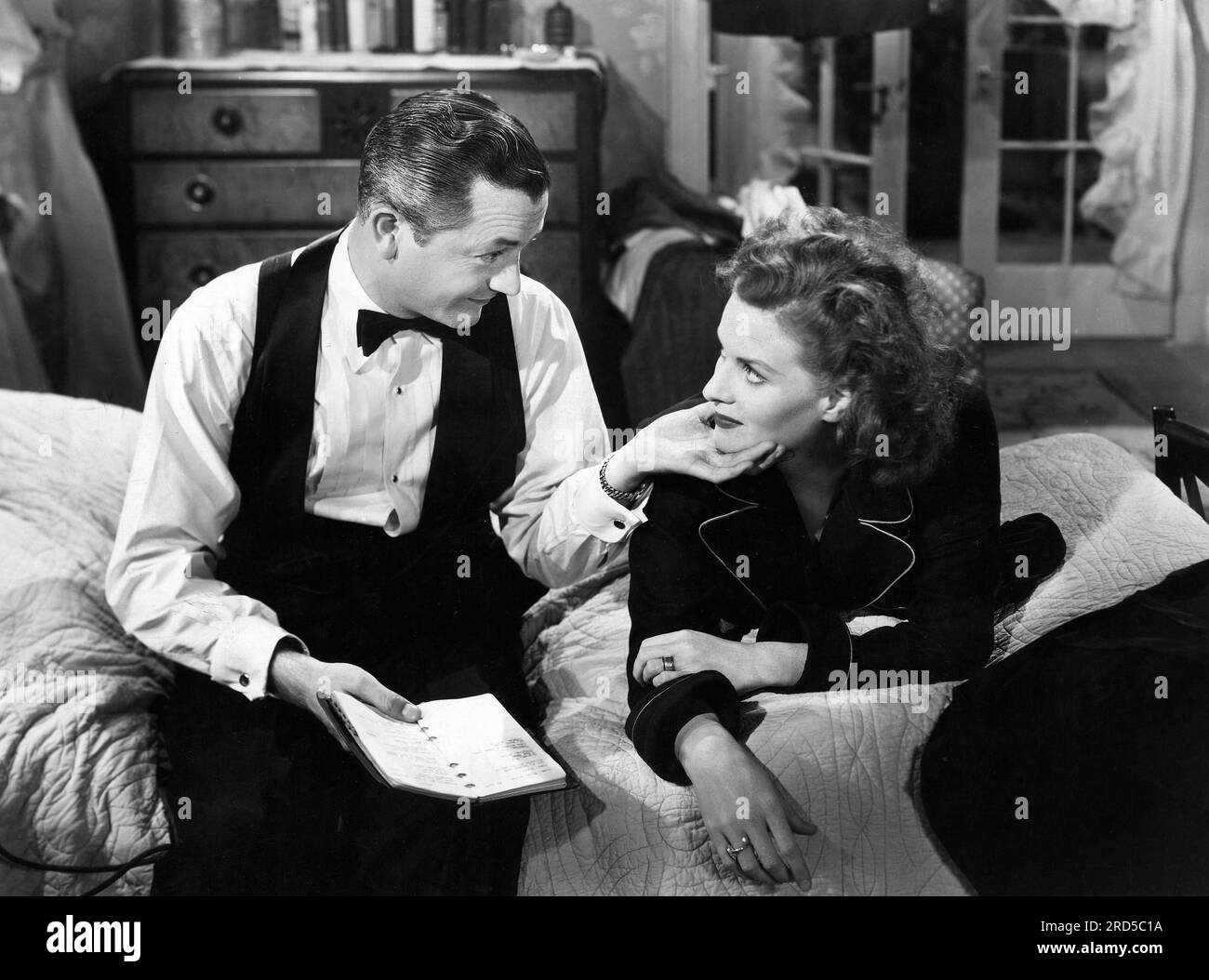 Robert Young, Maureen O'Hara, on-set of the Film, 'Sitting Pretty', 20th Century-Fox, 1948 Stock Photo