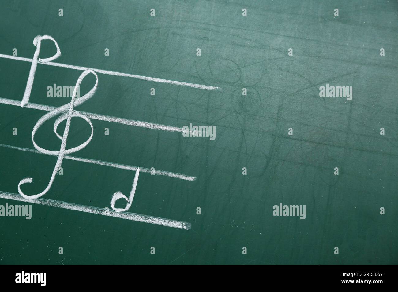 Different music notes on green background Stock Photo - Alamy