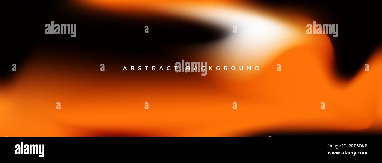 Orange and black holographic bright vector background. Abstract creative banner with black and orange liquid gradient. Coloured gradation minimalist Stock Vector