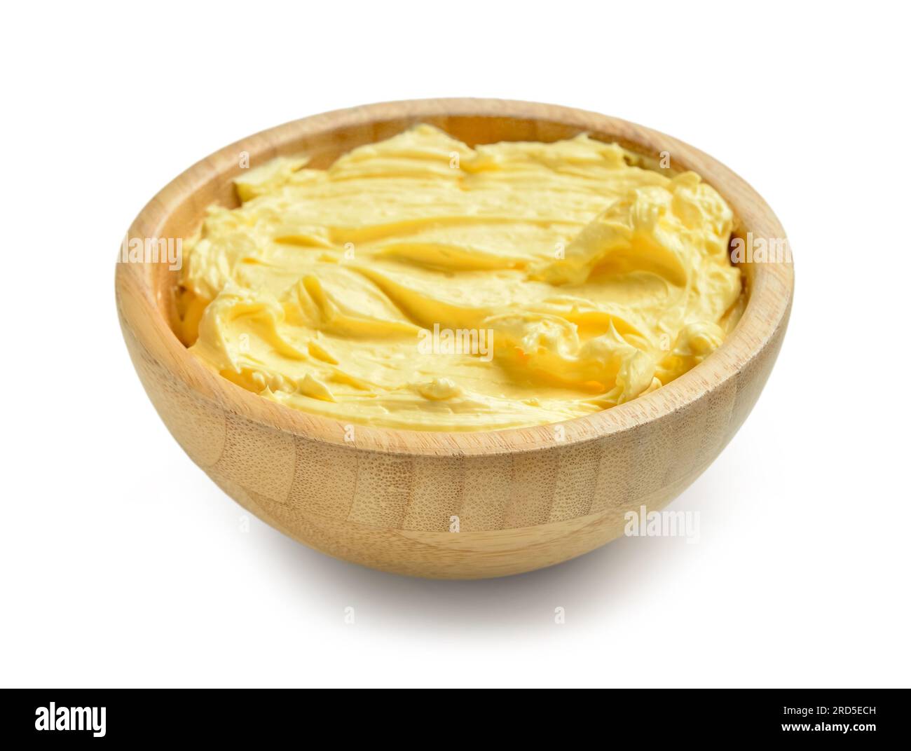 Bowl with fresh butter on white background Stock Photo - Alamy