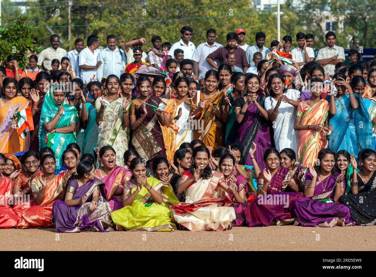 A group of people gathered during independence day celebration at Chennai Madras, Tamil Nadu, South India, India, Asia Stock Photo
