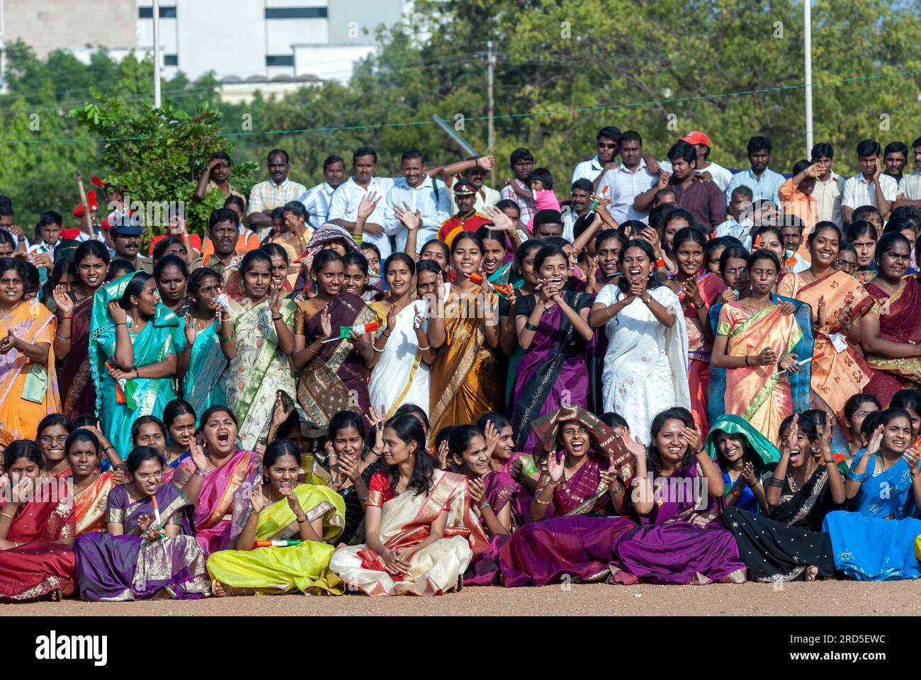 A group of people gathered during independence day celebration at Chennai Madras, Tamil Nadu, South India, India, Asia Stock Photo