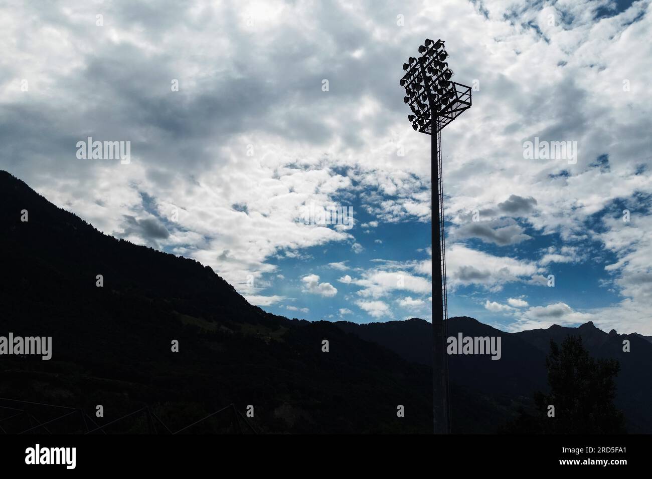 Stadium light poles Stock Photo - Alamy