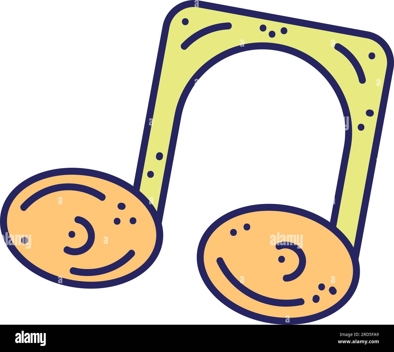 Isolated colored musical note sketch icon Vector Stock Vector