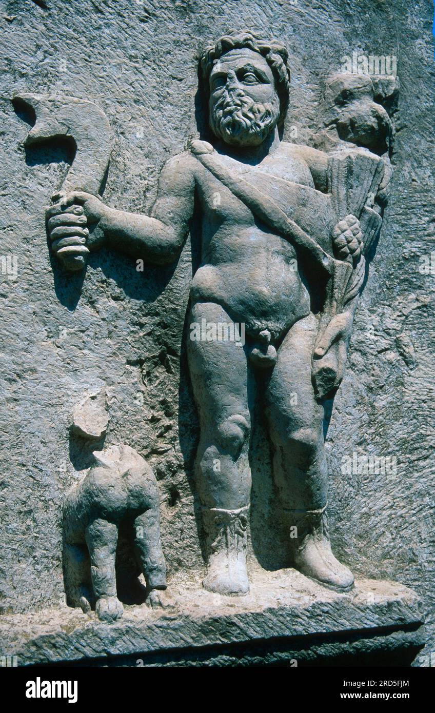 Sculpture, Amphitheatre, Capua Vetere, Campania, Italy Stock Photo