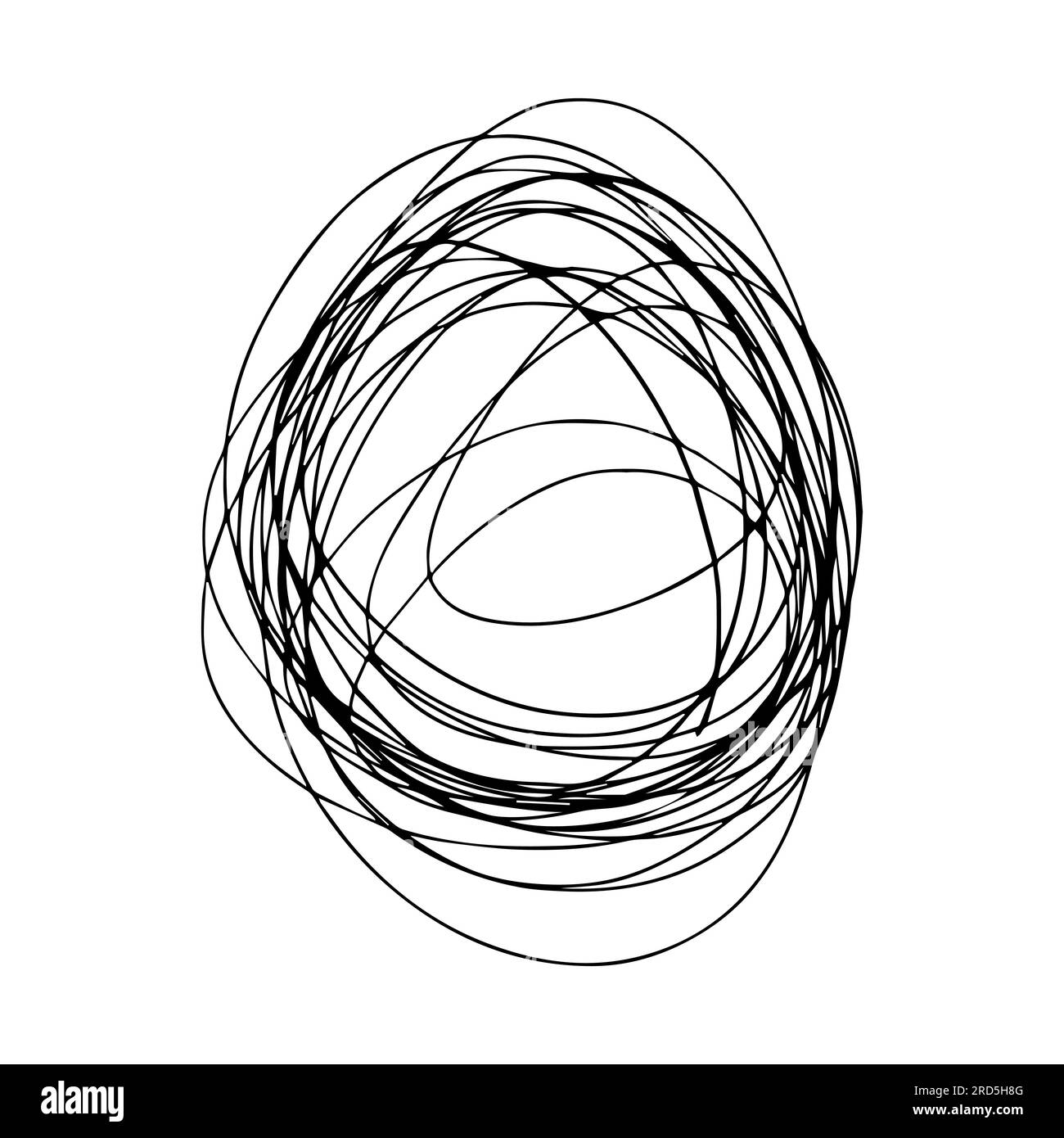 Hand drawn black ink chaos circle Stock Vector