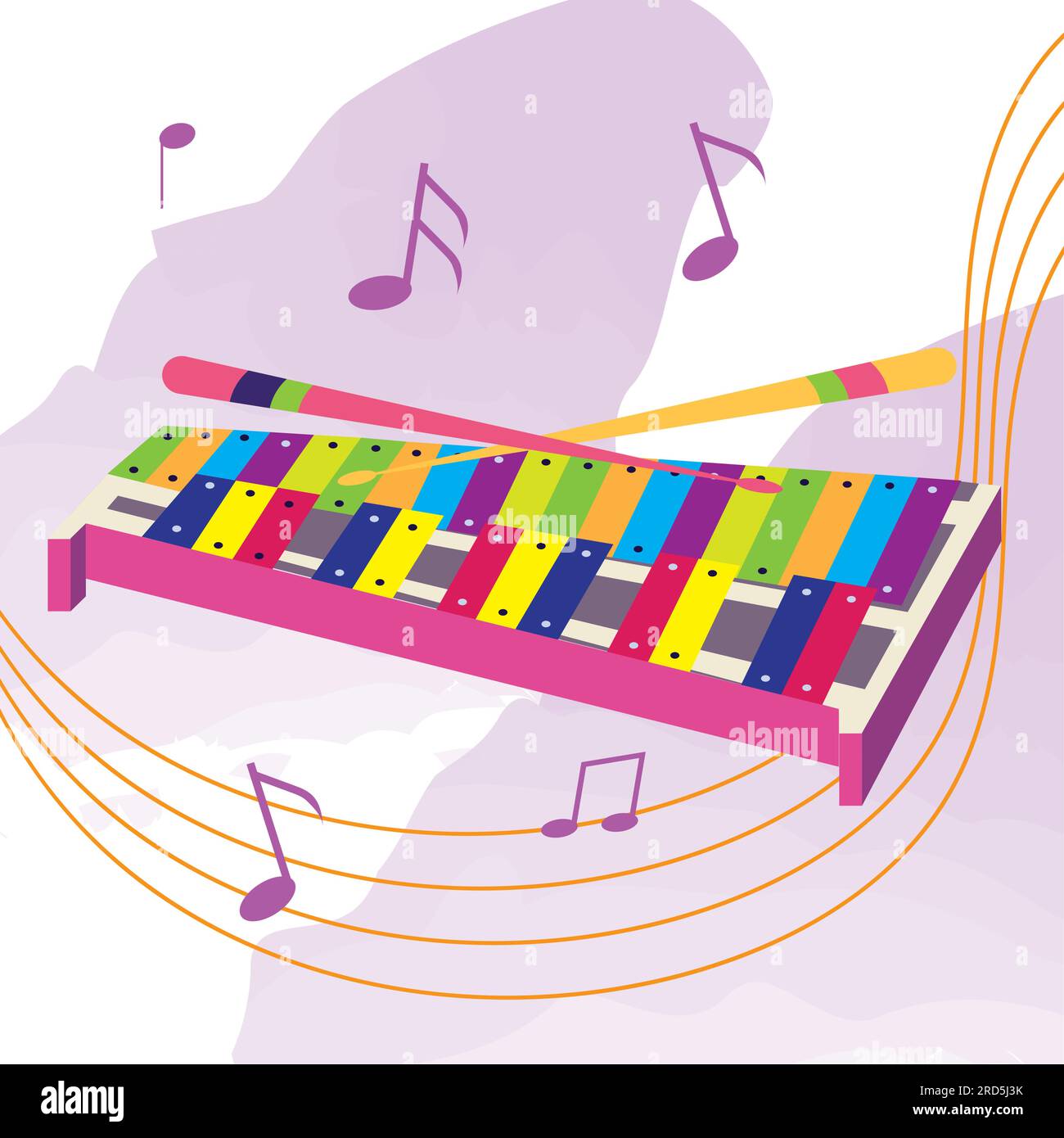 Isolated colored xylophone musical instrument Vector Stock Vector Image